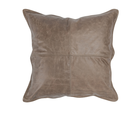 Leather Dumont Pillow, Sandstorm Taupe