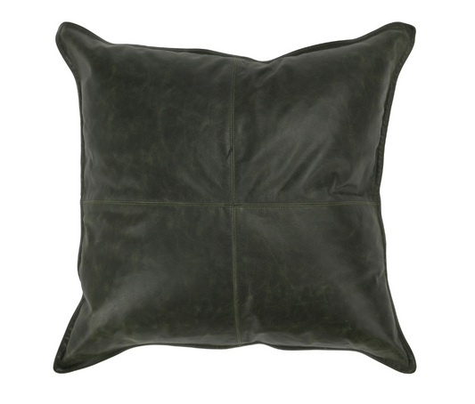 Leather Pillow, Forest Green