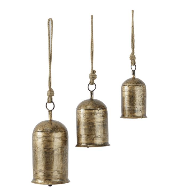 Gold Metal Bells, Set of 3