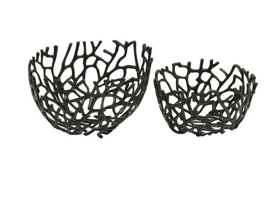 Black Metal Abstract Bowl (Various Sizes)