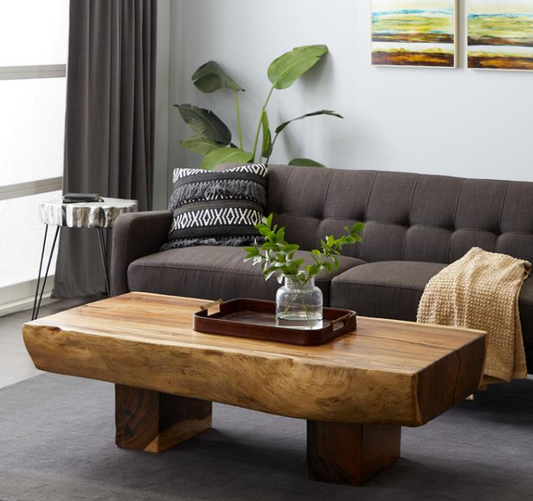 Brown Wood Contemporary Coffee Table