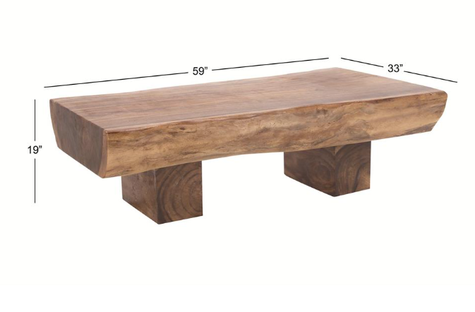 Brown Wood Contemporary Coffee Table