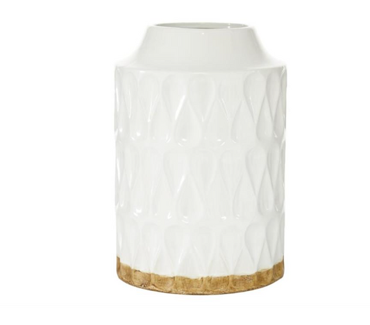 White Porcelain Contemporary Vase, Short
