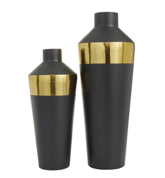 Black and Gold Metal Modern Vase (Various Sizes)