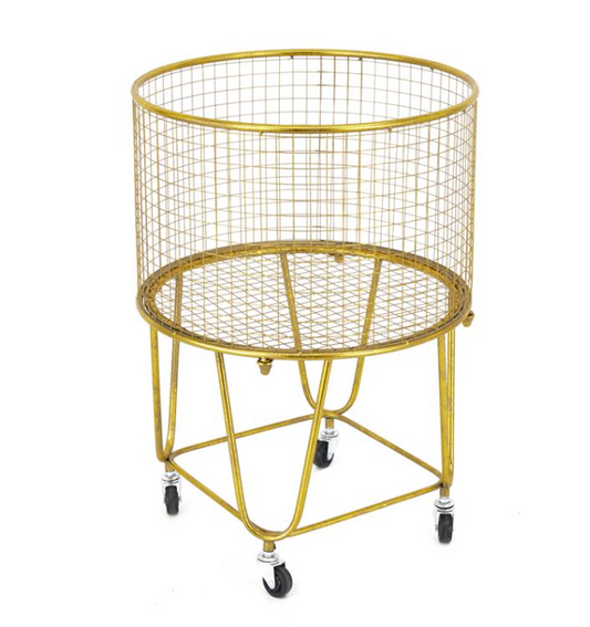 Gold Metal Industrial Storage Basket