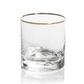 Negroni Hammered Double Old Fashioned Glass, Clear with Gold Rim