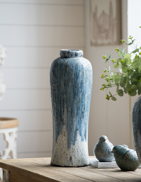 Blue Terracotta Vase, Medium