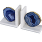 Blue Agate and Marble Bookends, Set of 2