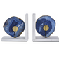 Blue Agate and Marble Bookends, Set of 2