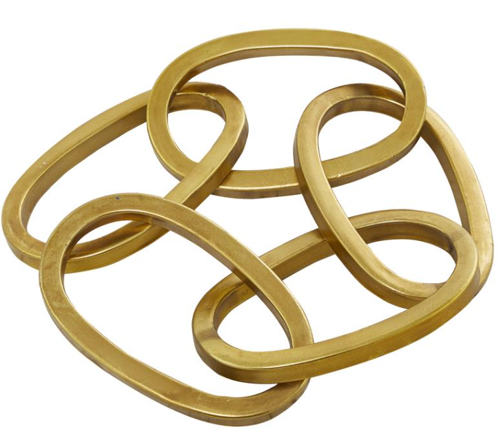 Gold Metal Modern Chain Sculpture