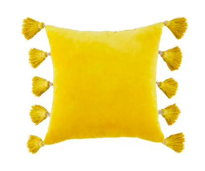 Velvet Tassel Pillow (Various Colors)