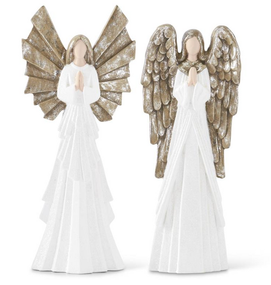 White Glittered Praying Angels (Various Styles)
