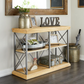 Industrial Metal and Wood Shelf Console