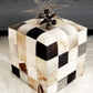 Patchwork Leather Hide Ottoman