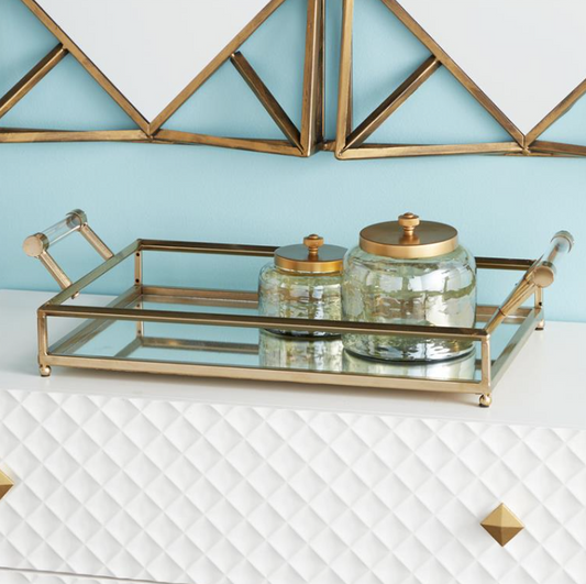 Gold Metal Mirrored Tray