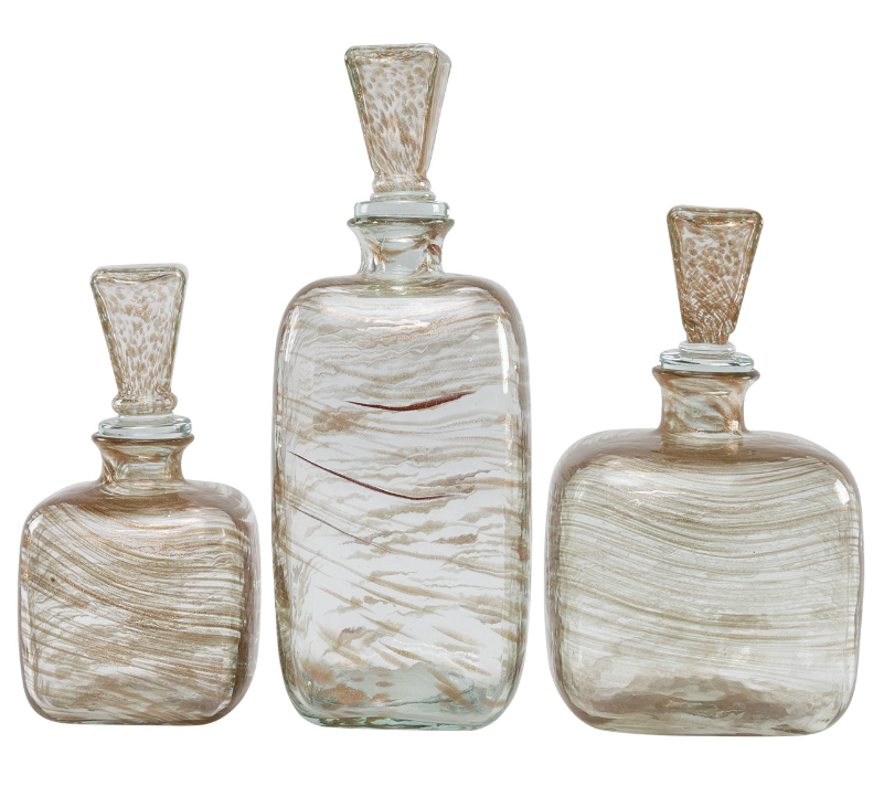 Adeline Glass Bottles, Set of 3