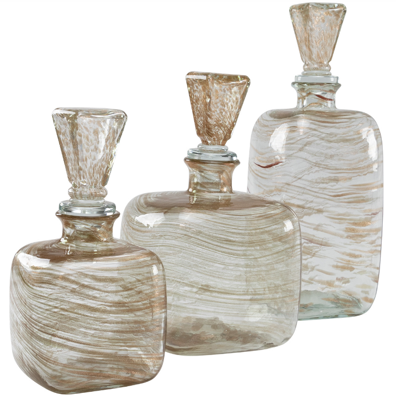Adeline Glass Bottles, Set of 3