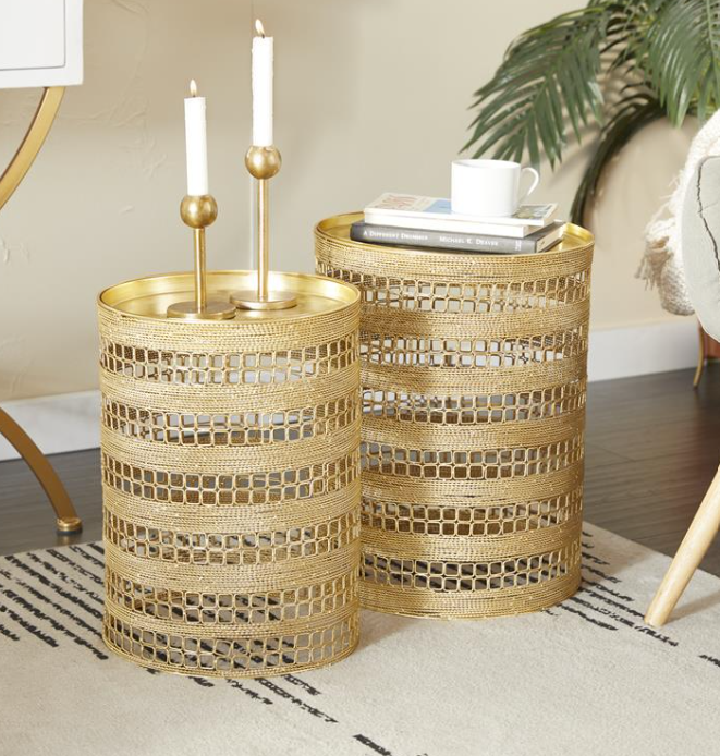 Gold Metal Accent Table (Various Sizes)
