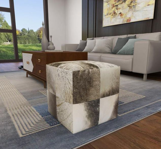 Patchwork Leather Handmade Ottoman