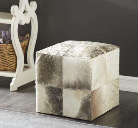 Patchwork Leather Handmade Ottoman