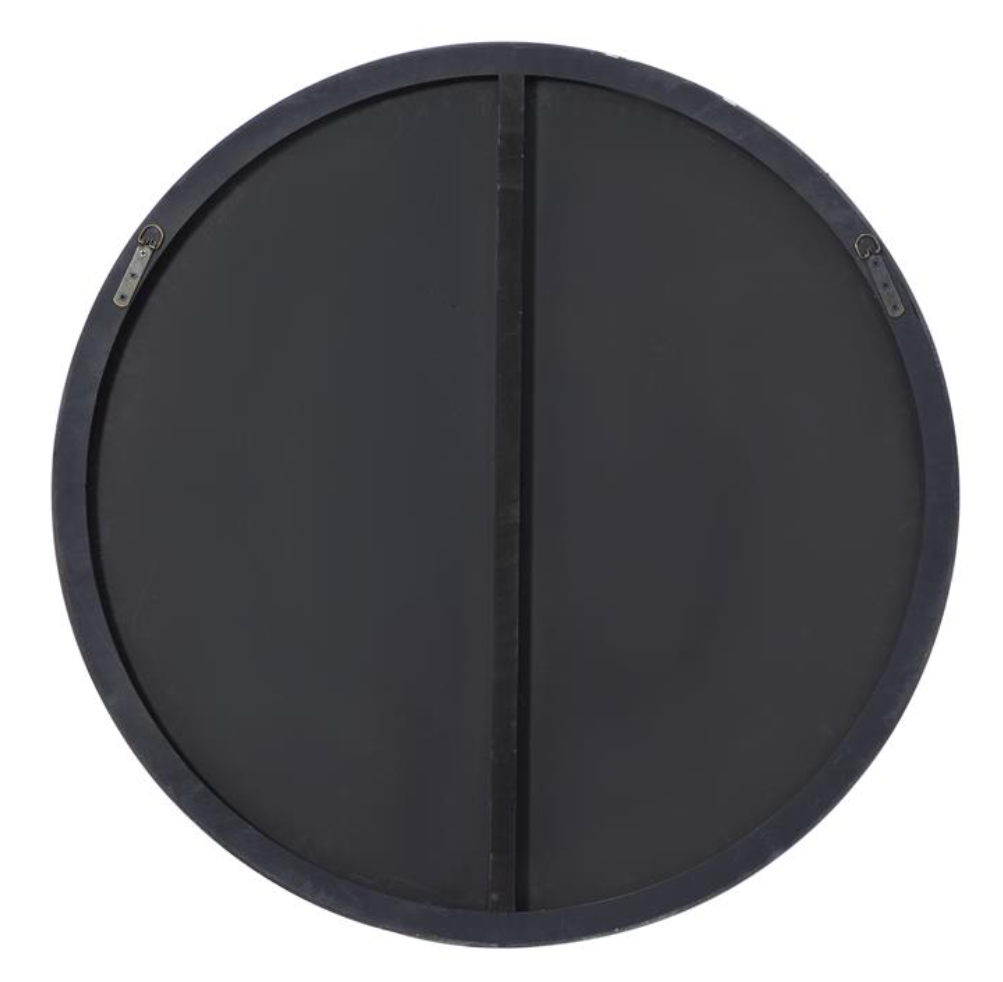 Oversized Black Wood Contemporary Wall Mirror