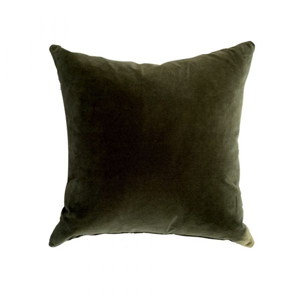 Vintage Velvet Square Pillow, Olive