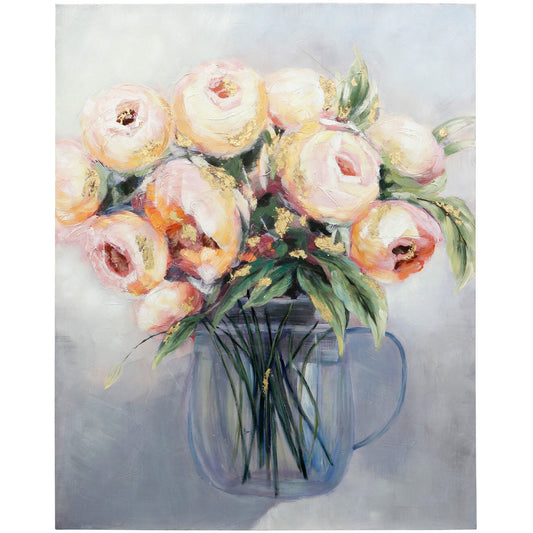 Pink Peonies in a Pitcher Canvas