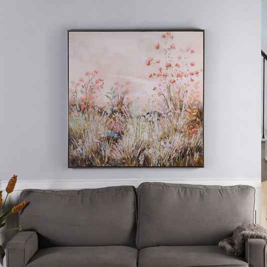 Path of Wildflowers Framed Canvas