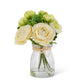 6.75" Ranunculus Bouquet in Glass Jar, White