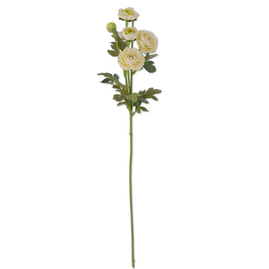 26" Ranunculus Spray, White