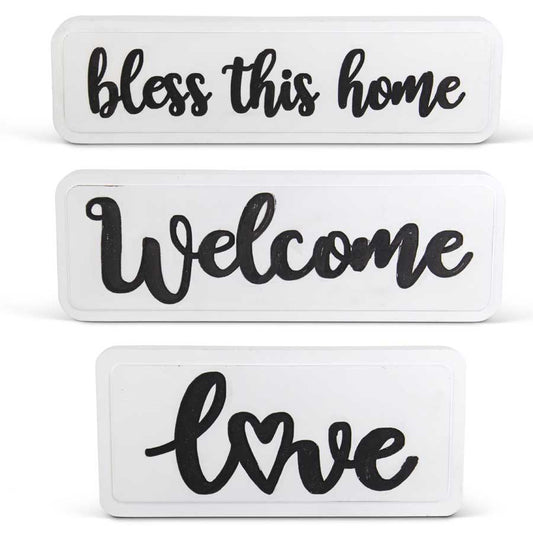 White Wood Tabletop Sign (Various Sizes)
