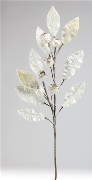 30" Magnolia Leaf & Pomegranate Spray, Pearl