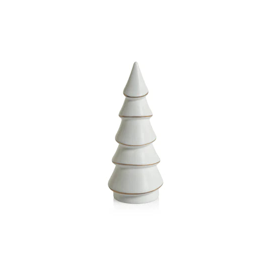 White Porcelain Tree w/ Gold Trim (Various Sizes)