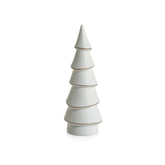 White Porcelain Tree w/ Gold Trim (Various Sizes)