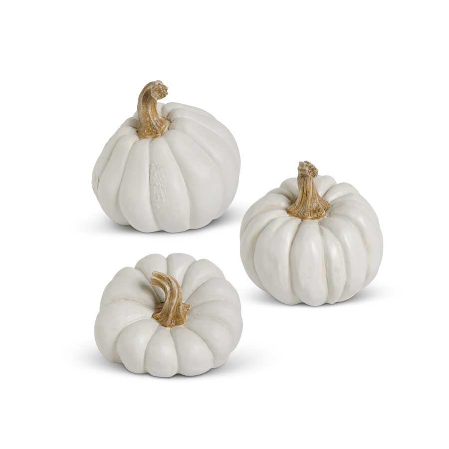 Resin Pumpkin, White (Various Styles)