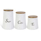 White Tea Coffee and Sugar Canisters with Lids, Set of 3