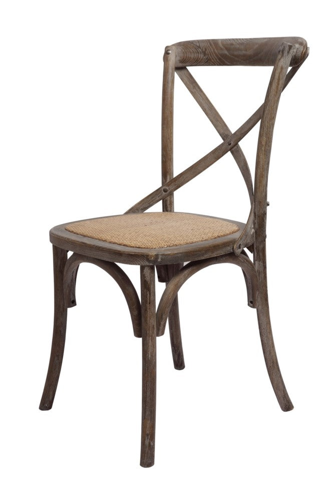 Brody X-Back Side Chair, Brown Wash