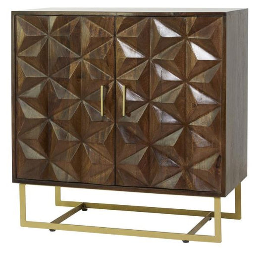 Brown Geometric 2 Door Cabinet