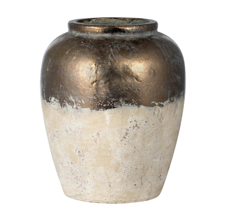 Neutral Metallic Vase, Tall