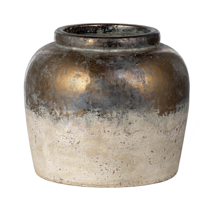Neutral Metallic Vase, Short