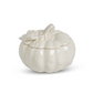 5.5" Cream Dolomite Lidded Pumpkin Container