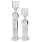 Teardrop Glass Pillar Candleholders, Set of 2