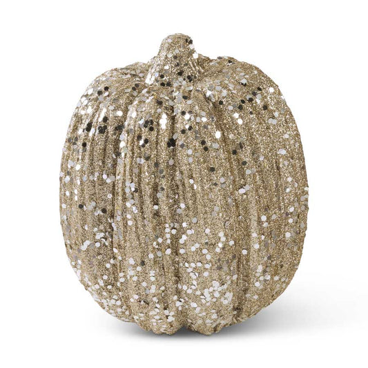 Champagne Glitter Pumpkin, Medium