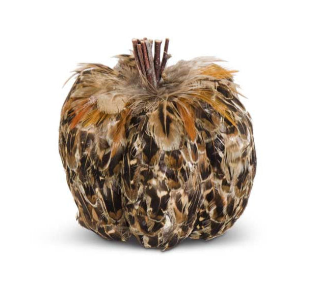 Brown and Tan Feather Pumpkin (Various Sizes)