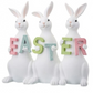 Triple Easter Bunny Sign
