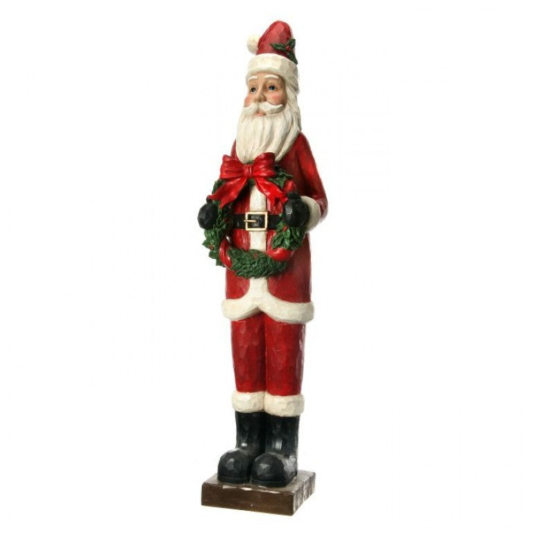 Resin Carved Santa with Wreath