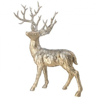 Resin Glitter Champagne Standing Deer