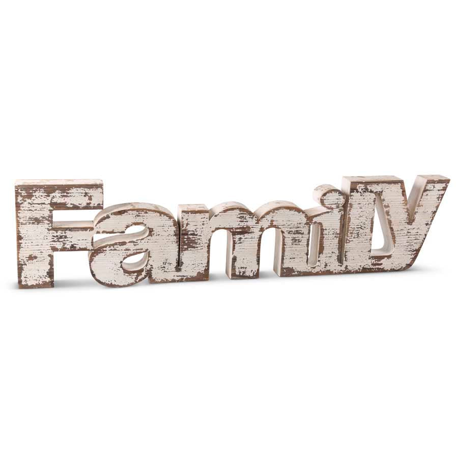 White Wooden "Family" Sign