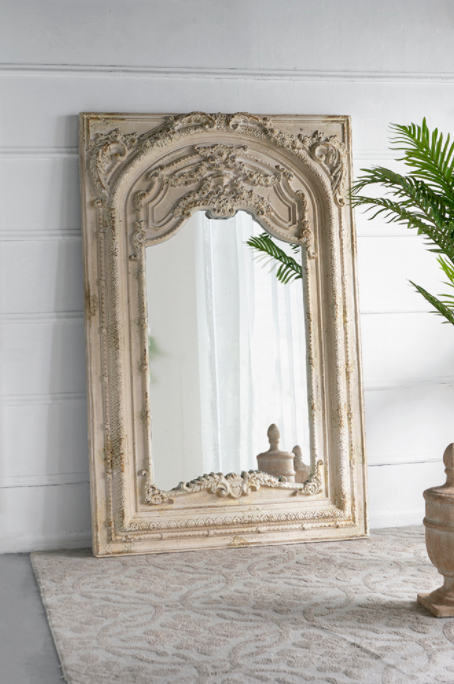 Ornate Carved Floor Mirror