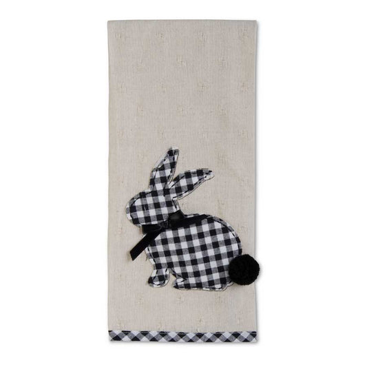 Black & White Gingham Easter Bunny Towel